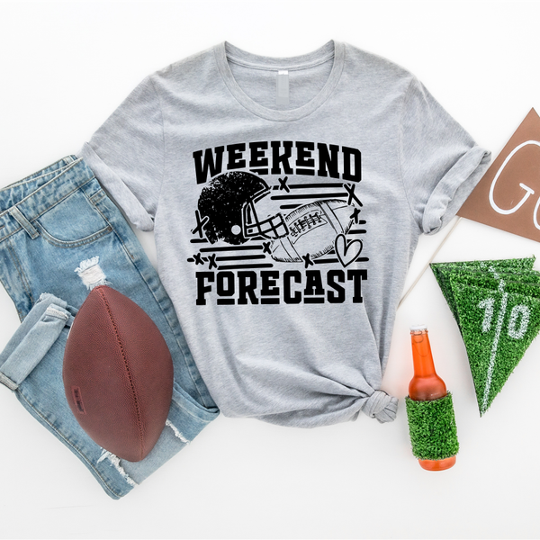 Weekend Forecast Football Tee Or Crew Cream