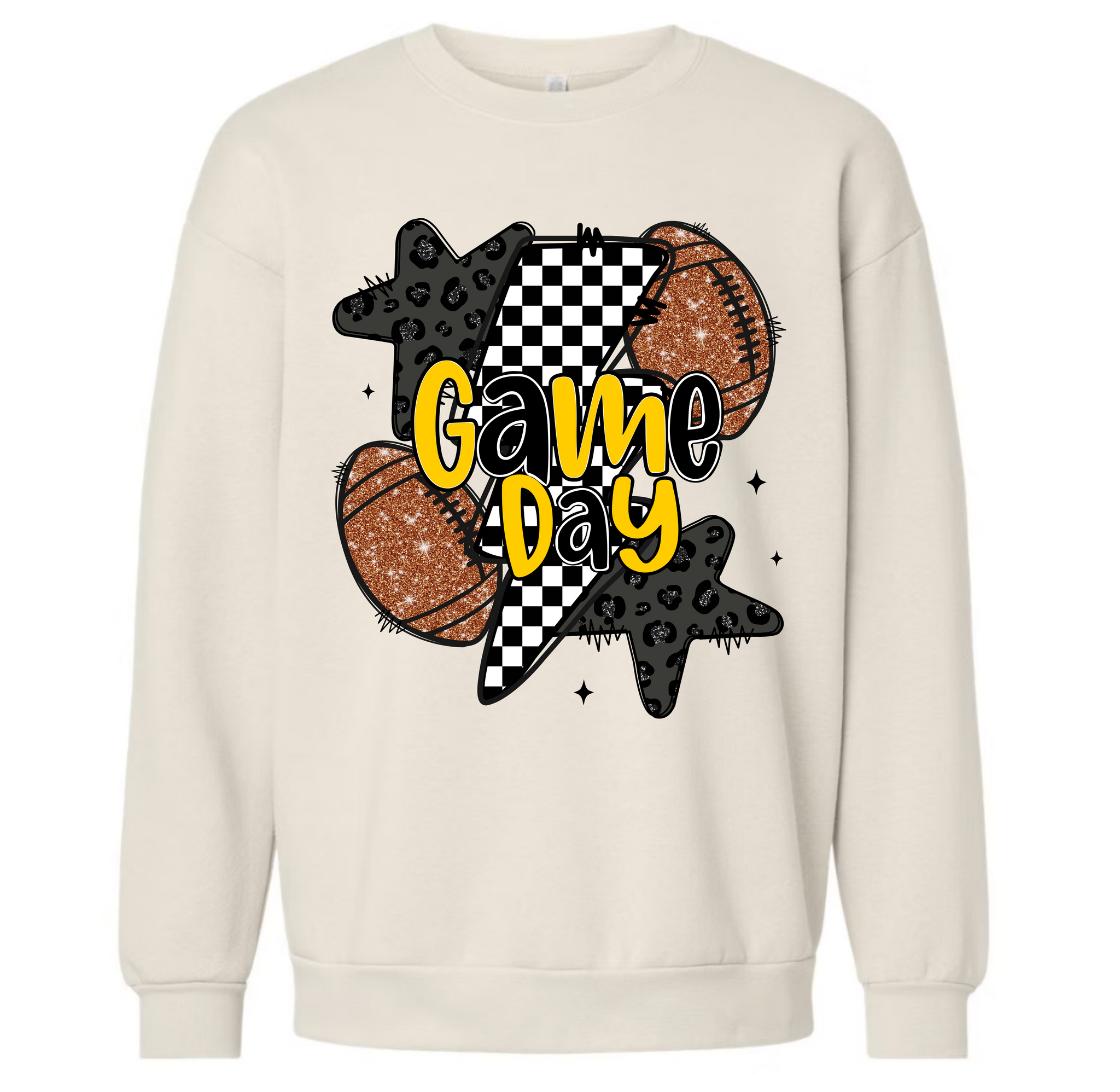 Black and Gold Game Day Crew or Tee