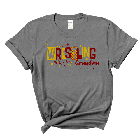 Wrestling Grandma - Distressed Red & Yellow