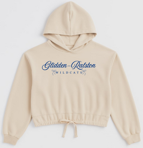 Glidden-Ralston Wildcats Bow Oversized Cropped Hoodie.