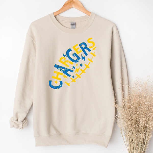 Chargers Football Tee Or Crew Cream