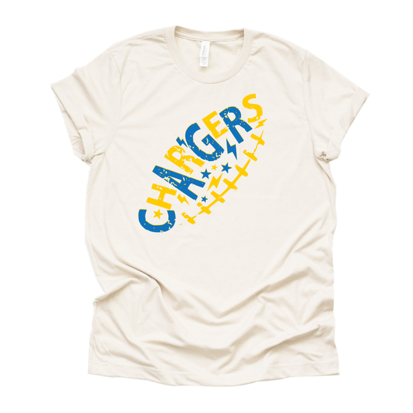 Chargers Football Tee Or Crew Cream
