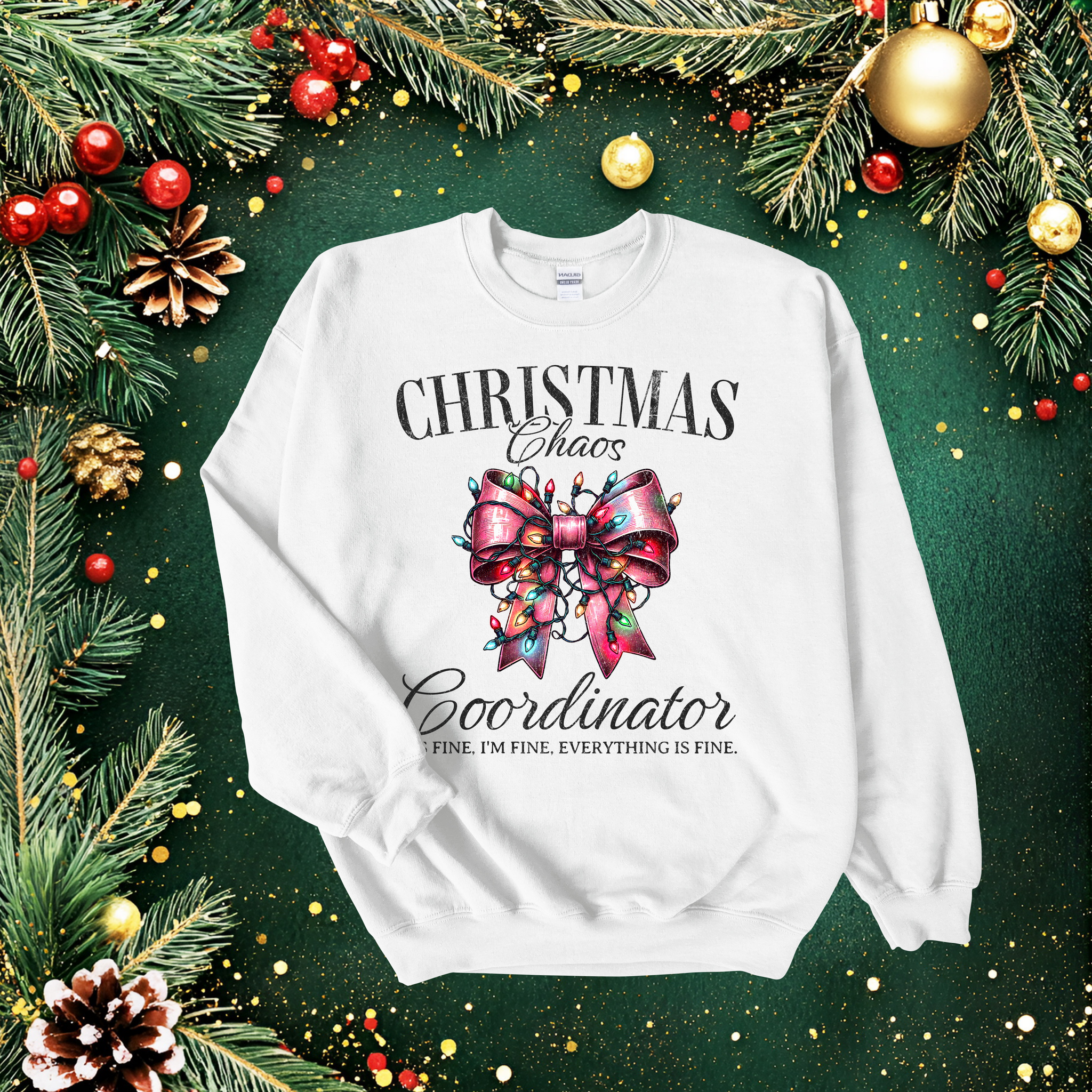 Christmas Choas Coordinator Crew or Long-Sleeve Tee