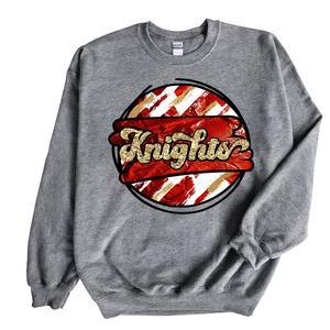 KNIGHTS Foil & Glitter Circle Crew or Tee