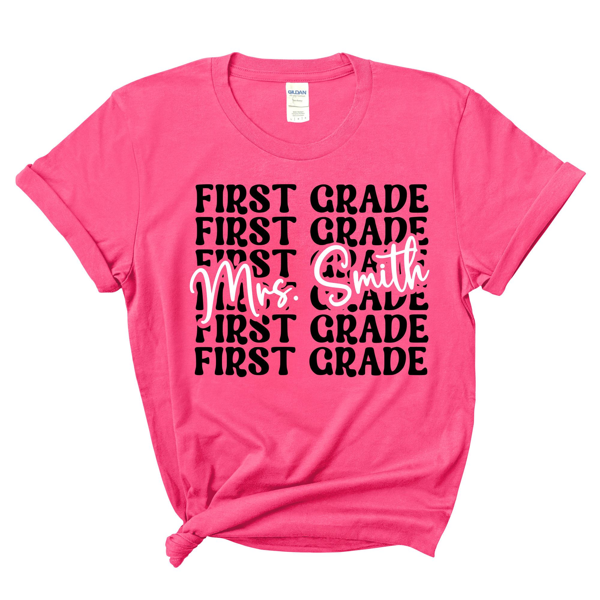 Custom Grade & Name Shirt {Pink} Teacher
