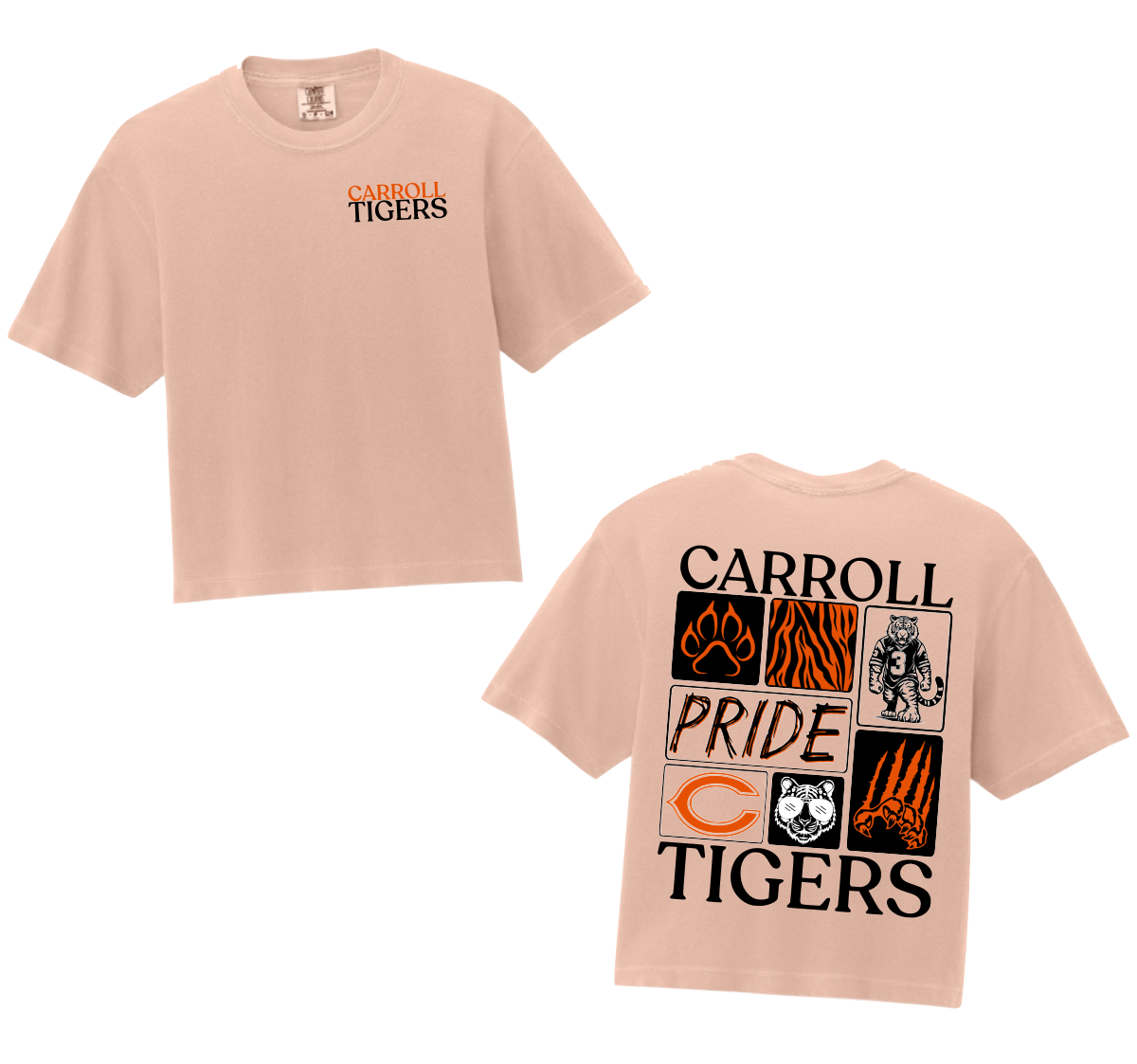 Carroll Tigers Midlength Butter Tee