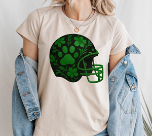Black & Green PAW Watercolor Football Helmet {Toddler - Youth - Adult}