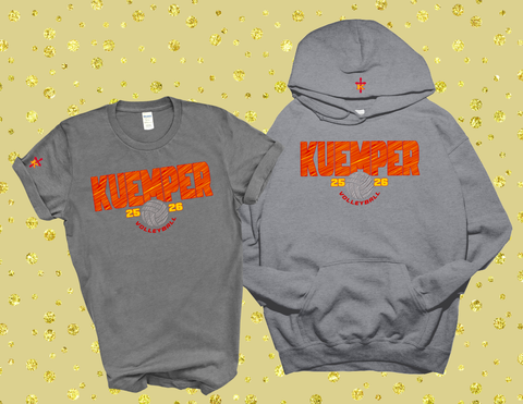 Kuemper Volleyball 2025 T-shirt. Crew. Hoodie.