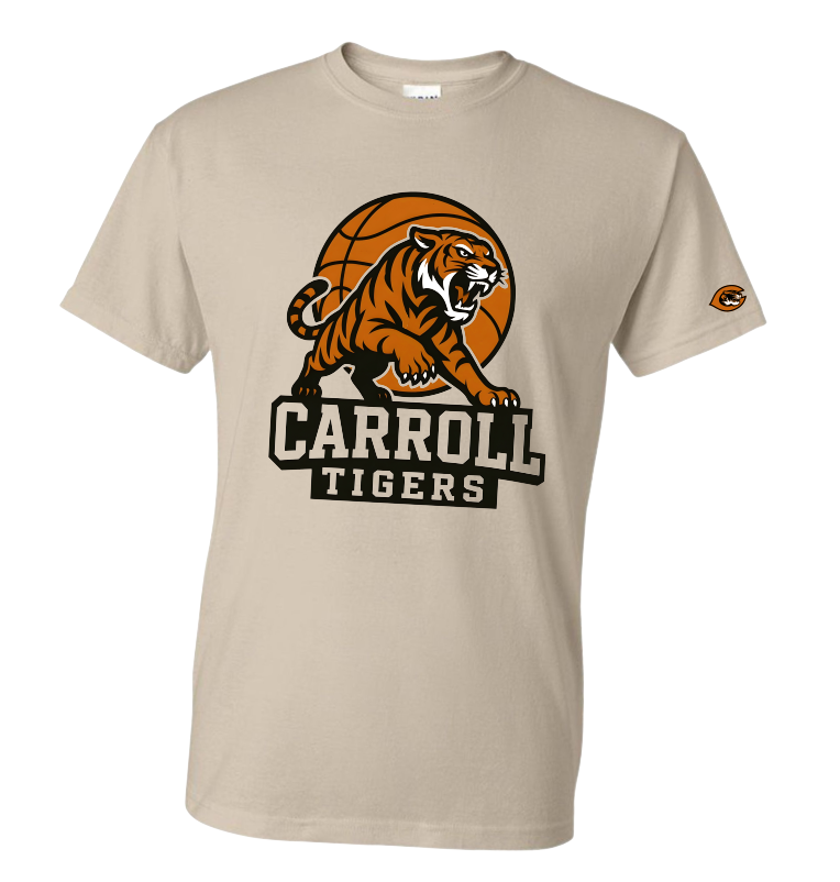 Carroll Tigers Basketball T-shirt - Crew - Hoodie SAND