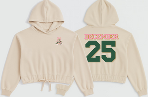CHRISTMAS Oversized Cropped Hoodie.