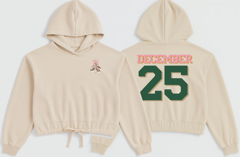 CHRISTMAS Oversized Cropped Hoodie.