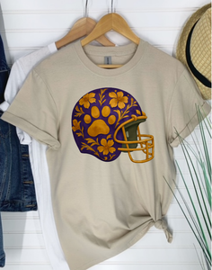 Purple Paw Watercolor Football Helmet {Toddler - Youth - Adult}