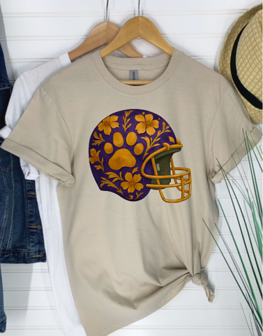 Purple Paw Watercolor Football Helmet {Toddler - Youth - Adult}