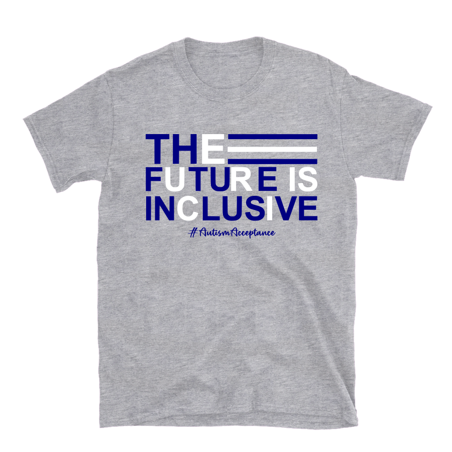 The future is inclusive T-shirt {Royal Blue and White}