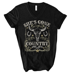 She's Gone Country Relaxed Fit Vneck