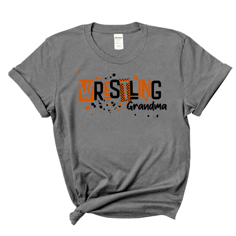 Wrestling Grandma - Distressed Orange & Black