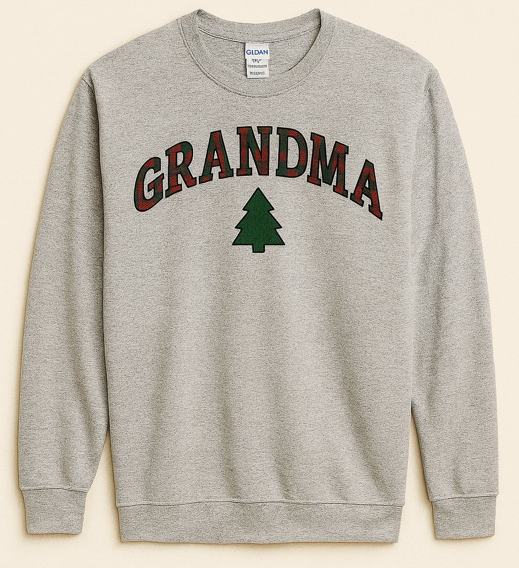 Grandma {plaid} Crew Sweatshirt