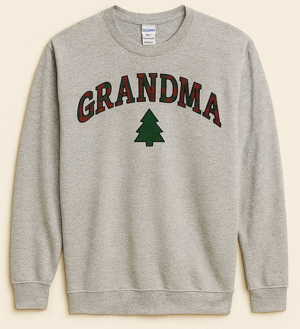 Grandma {plaid} Crew Sweatshirt