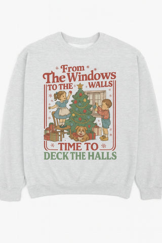 Time to Deck the Halls Crew Sweatshirt