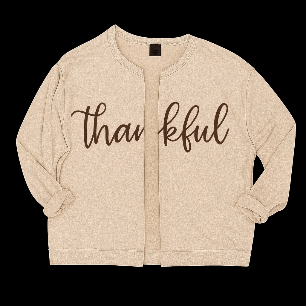 "Thankful" PUFF Raw Cut Cardi