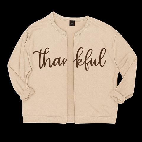 "Thankful" PUFF Raw Cut Cardi