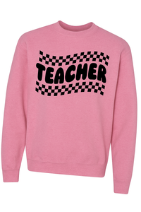 Teacher {pink} Crew Sweatshirt