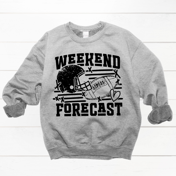 Weekend Forecast Football Tee Or Crew Cream