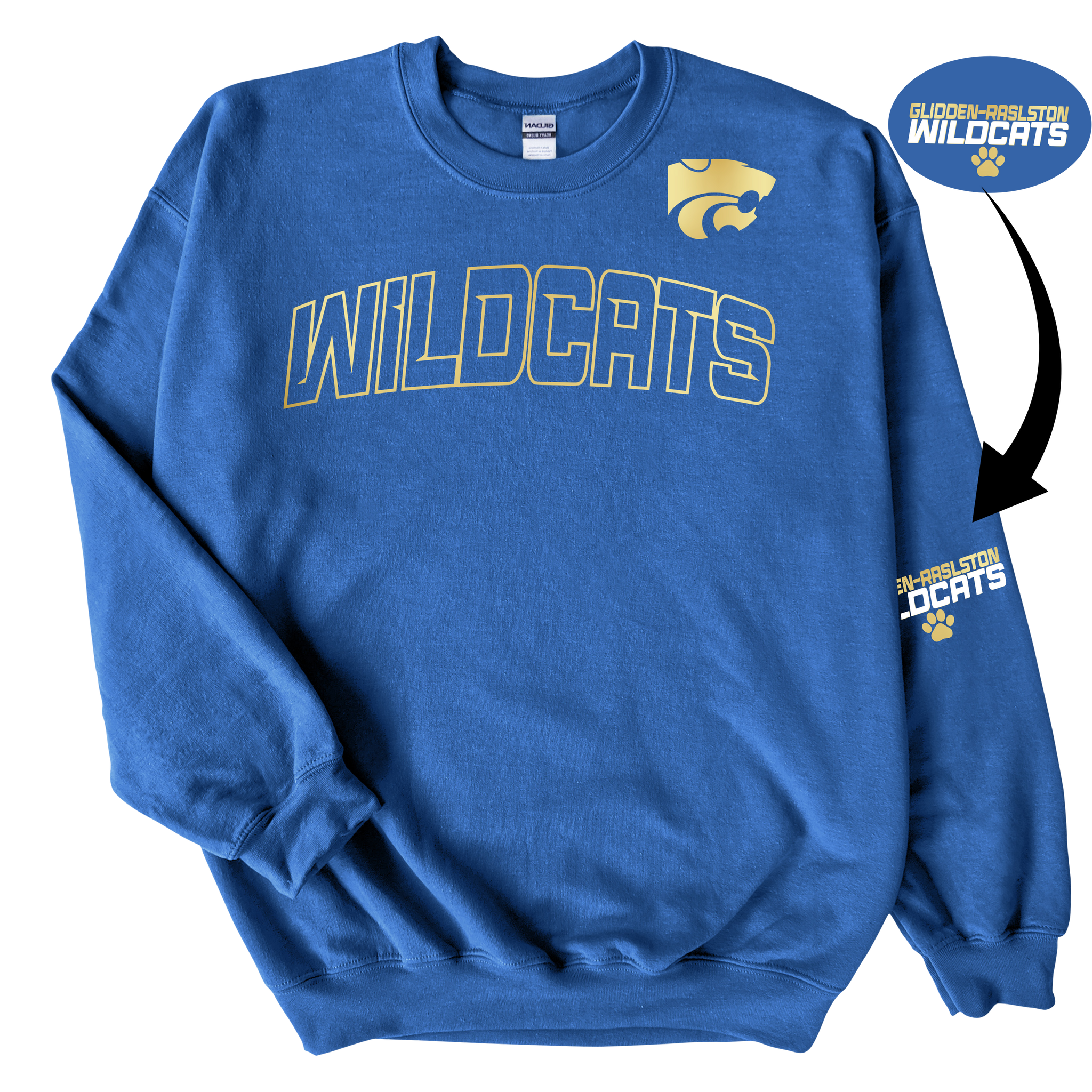 Wildcat Blue {Gold} Crew Sweatshirt