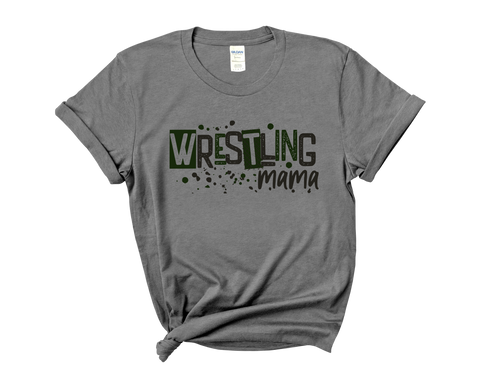 Wrestling Mama - Distressed Green & Grey