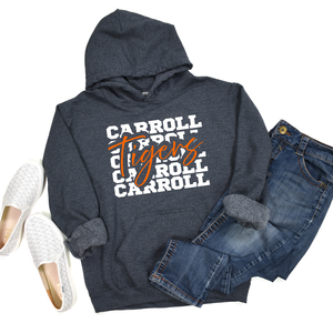 Carroll Tigers Stacked Hoodie