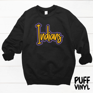 Indians {script} PUFF Crew Sweatshirt