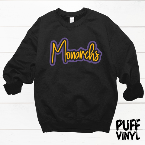 Monarch {script} PUFF Crew Sweatshirt