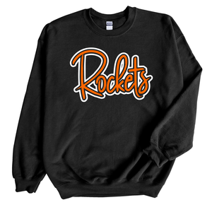 Rockets ORANGE&BLACK {script} PUFF Crew Sweatshirt