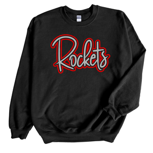 Rockets RED&BLACK {script} PUFF Crew Sweatshirt