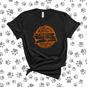 Carroll Tigers Circle {Black} Tee