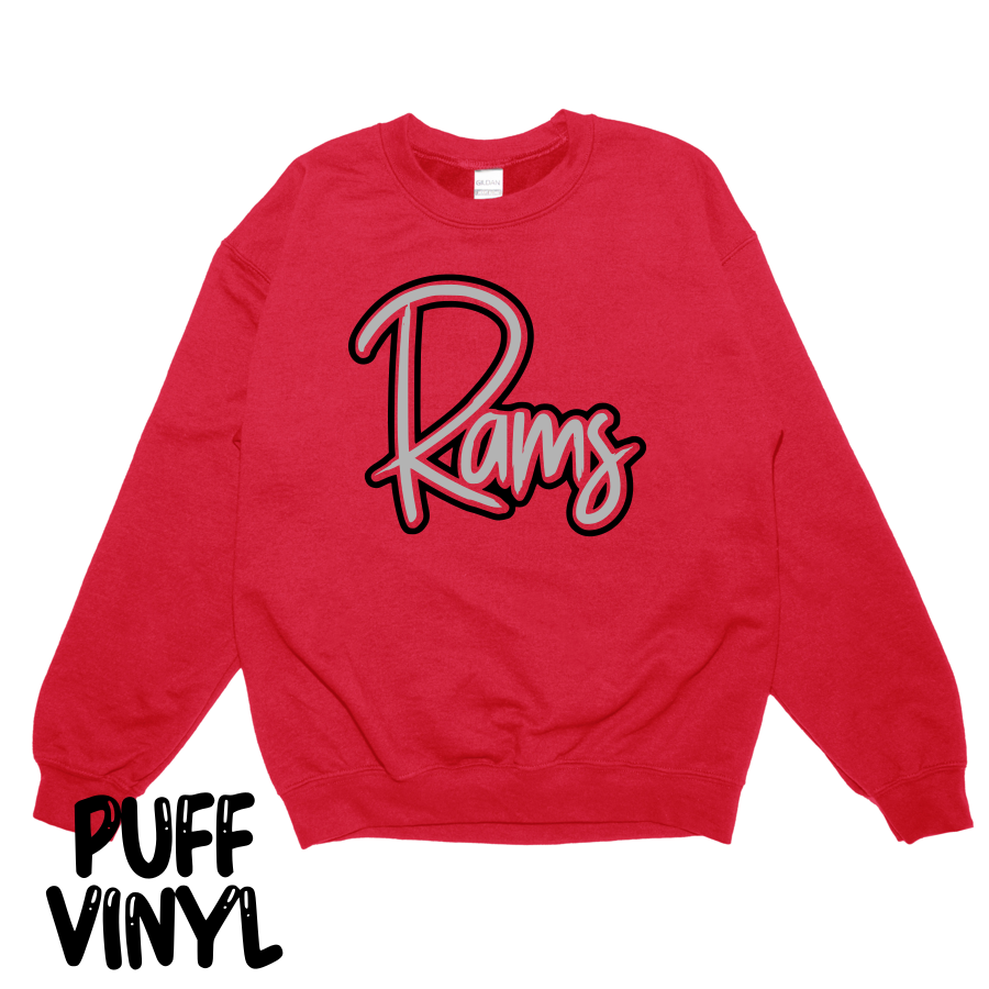 Rams {script} PUFF Crew Sweatshirt