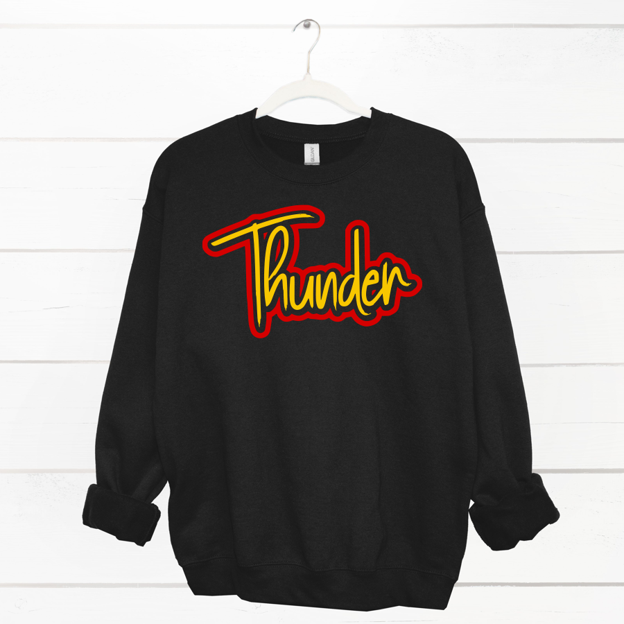 Thunder {script} PUFF Crew Sweatshirt