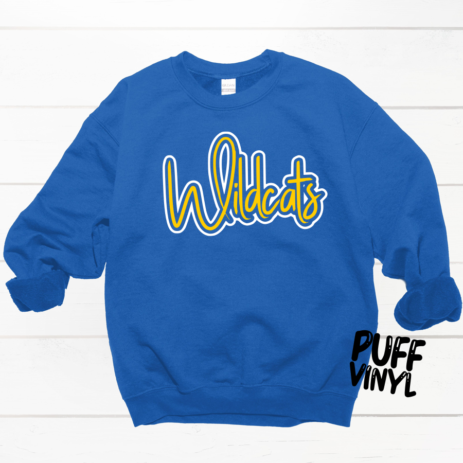 Wildcats {script} PUFF Crew Sweatshirt